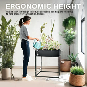 Cocoyard planter drainage holes and plug enable moisture control