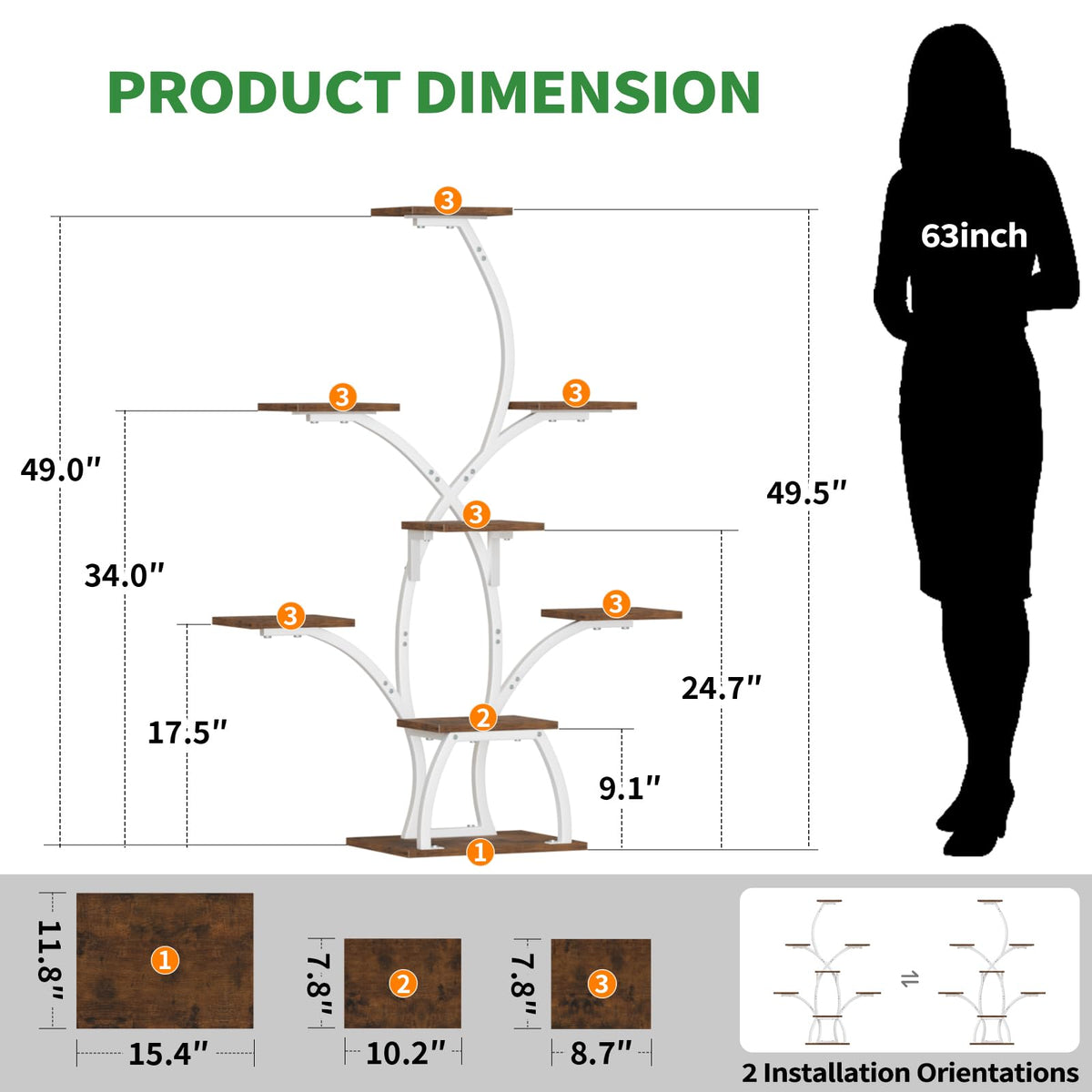 CODACE three-head grow light provides full-spectrum illumination for indoor plants.