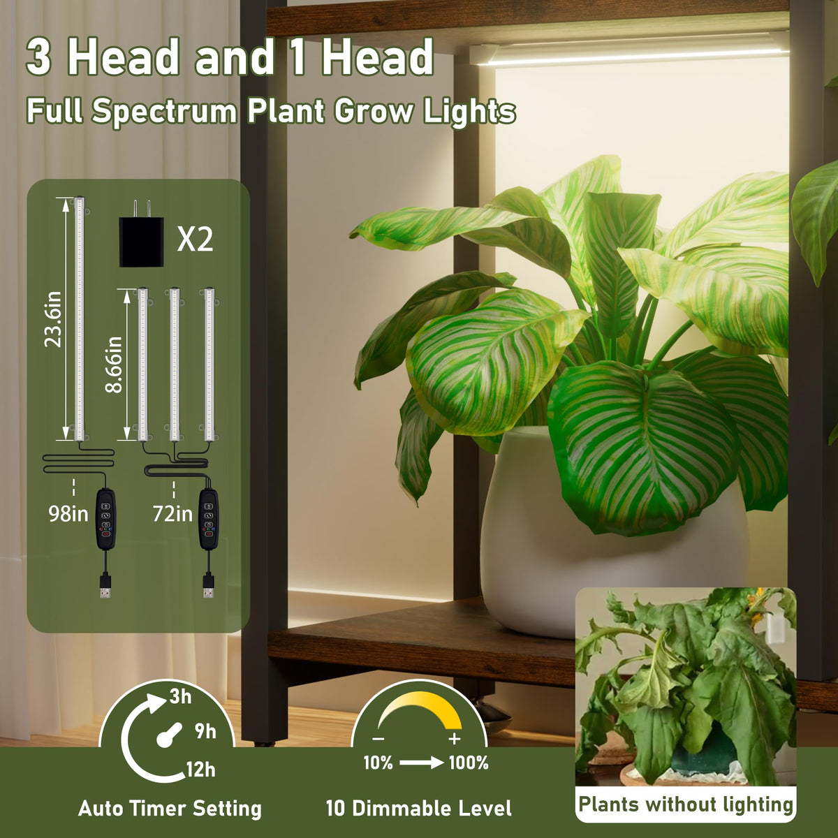 CODACE plant stand 8-tier shelves showcases organized pot display