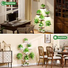CODACE six-tier plant shelf maximizes vertical space for greenery, books, or décor.