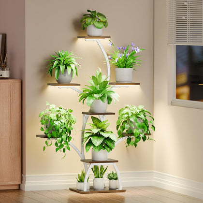CODACE tree-shaped plant stand in white for elegant indoor display of small plants.