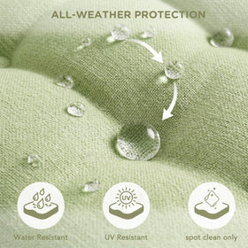 Codi indoor-outdoor easy-care sage cushion ideal for patios and living rooms