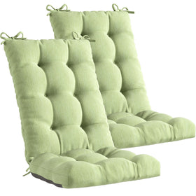 Codi outdoor rocking chair cushions in sage provide plush porch comfort
