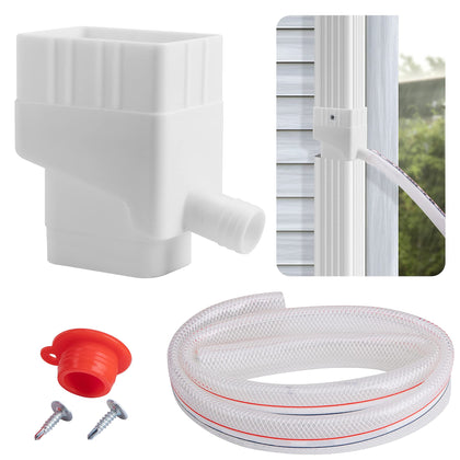 Codree Rainwater Collection Downspout Connector installed on a 2x3 downspout for diversion