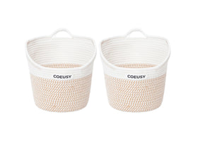 Coeusy hanging basket with wide opening top, ideal for easy access to books and toys.