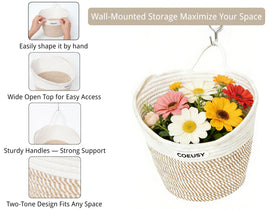 Coeusy large-capacity organizer stores fruits, towels, toys, or magazines.