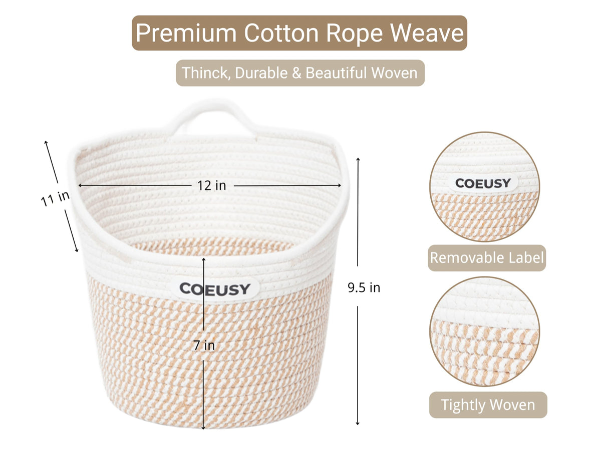 Coeusy reinforced stitching helps maintain shape when the basket is filled.