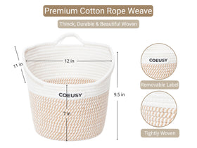 Coeusy reinforced stitching helps maintain shape when the basket is filled.