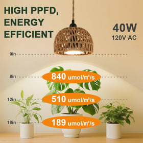 Cofiveevo plant light 15 ft rope kit for flexible ceiling mounting.