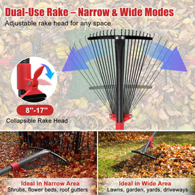 Cogardenshower extendable rake head at 17 inches for fast, broad leaf collection