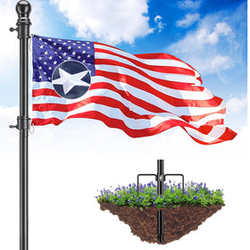 Cogardenshower flag pole kit ready for outdoor display with quick setup and stable base.