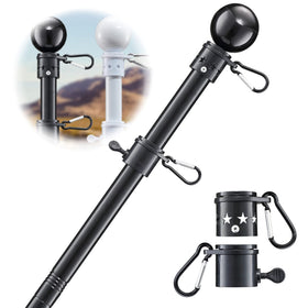 Cogardenshower 6ft black outdoor flagpole for porch display with sturdy metal finish