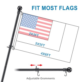 Cogardenshower flagpole suitable for porch, fence, tree, or patio setup for versatile displays