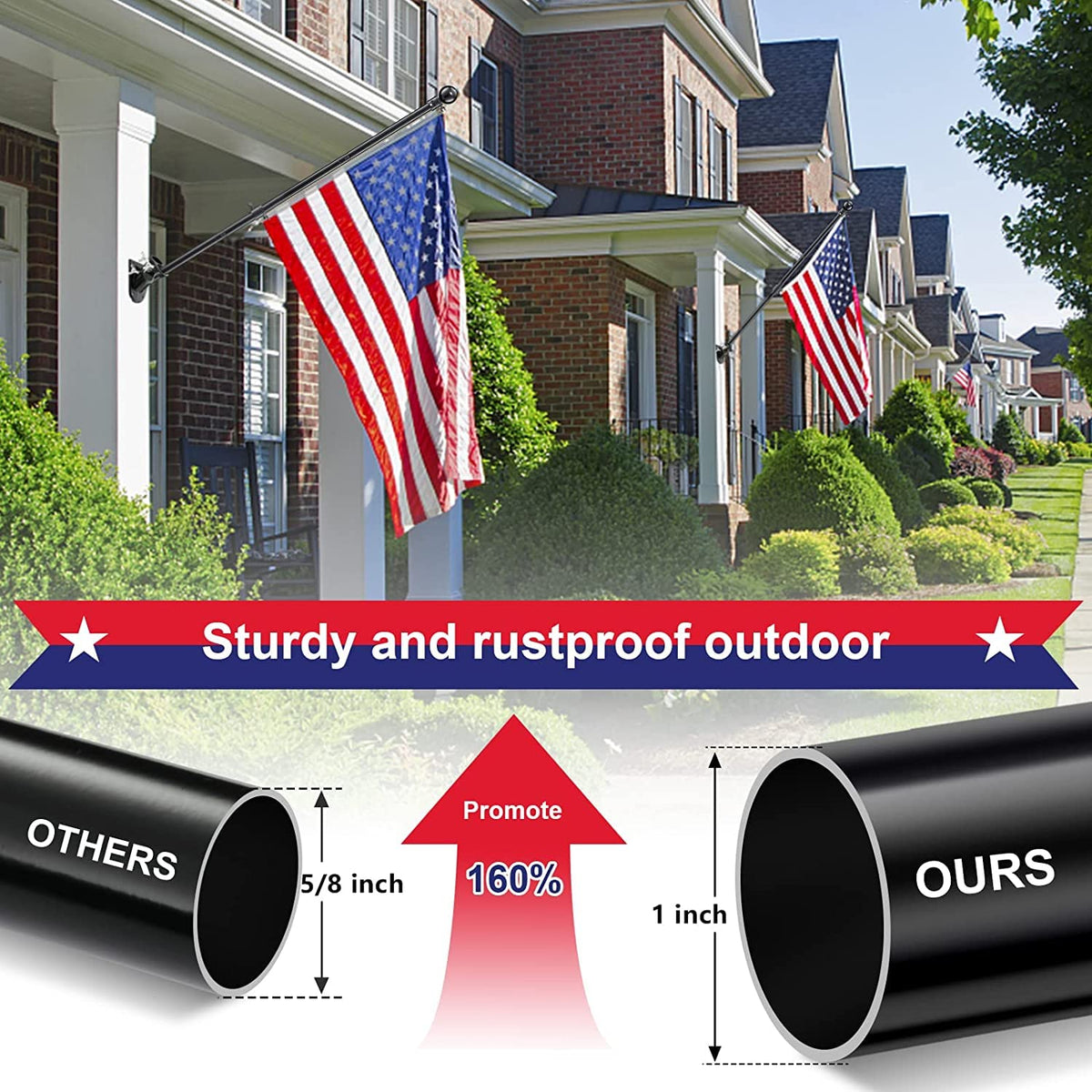 Cogardenshower stainless steel flagpole is rustproof and built to last outdoors