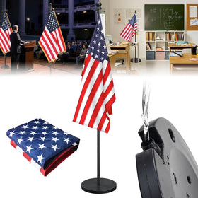 cogardenshower indoor flag pole base stabilizes displays on smooth floors.