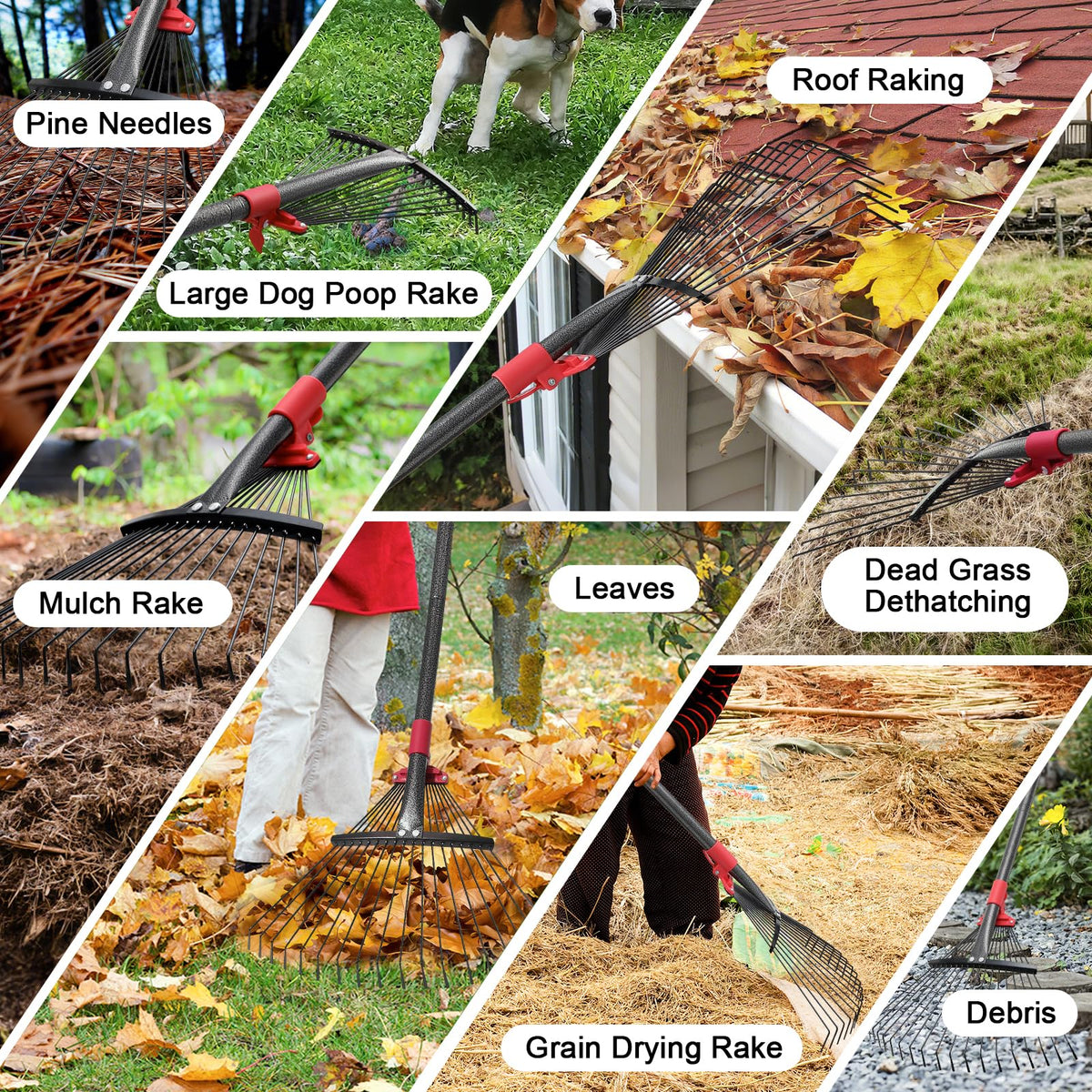 Cogardenshower leaves and pine needles cleanup across lawns and gardens