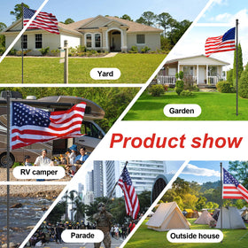 Cogardenshower flag display ready in outdoor yard setting