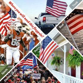 Cogardenshower portable flag pole kit for hands-free parades and events.