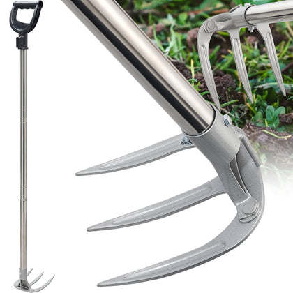 Cogardenshower potato hand rake with 3-tine design for efficient soil loosening