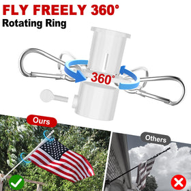 Cogardenshower rotating ring system demonstrating anti wrap freedom for flags.