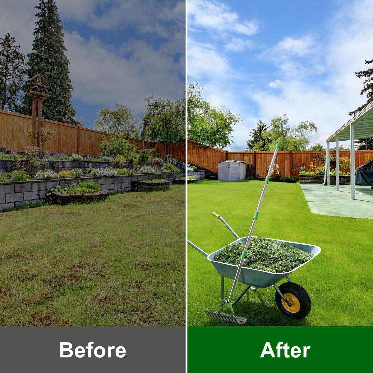 Cogardenshower thatch rake with hanging hole for convenient storage after routine care.