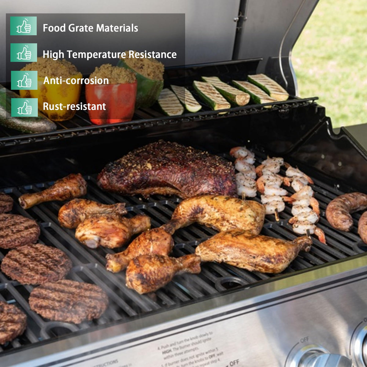 COGRICHBF 3-pack cast-iron grates for Nexgrill simplify replacement and searing