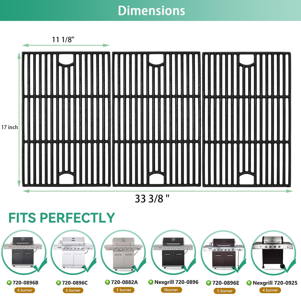 COGRICHBF cast-iron grate for Nexgrill continually durable and rust resistant