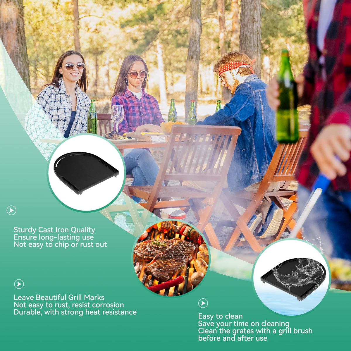 COGRICHBF easy-maintenance griddle includes tips to keep cast iron seasoned
