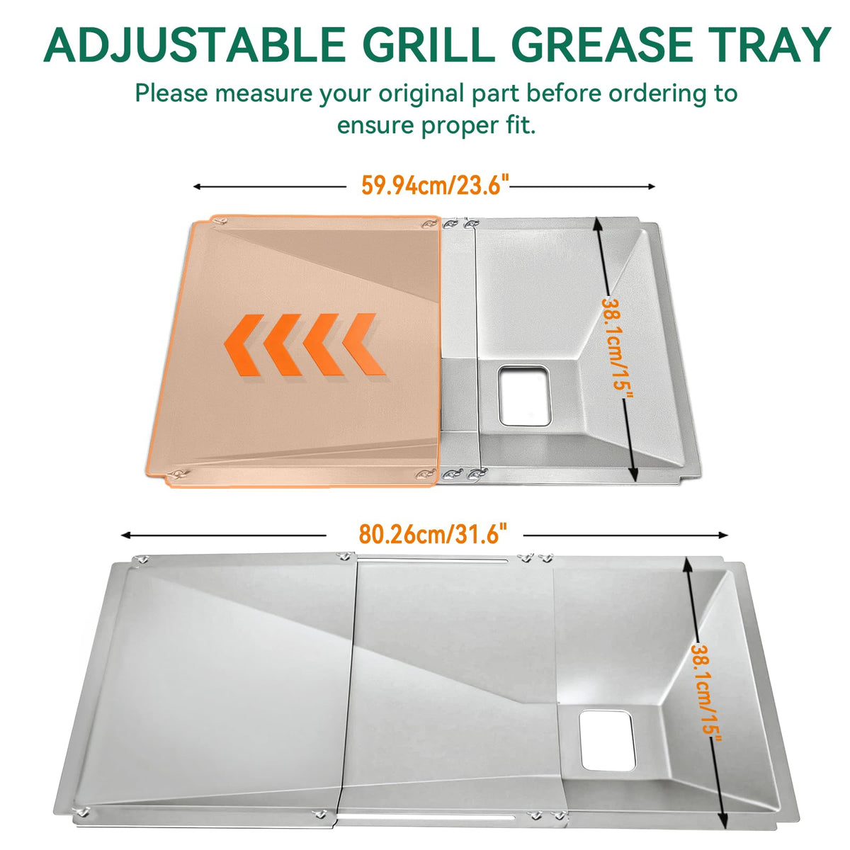 COGRICHBF grease tray with catch pan included for quick cleanup after grilling