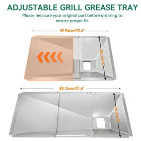 COGRICHBF grease tray with catch pan included for quick cleanup after grilling