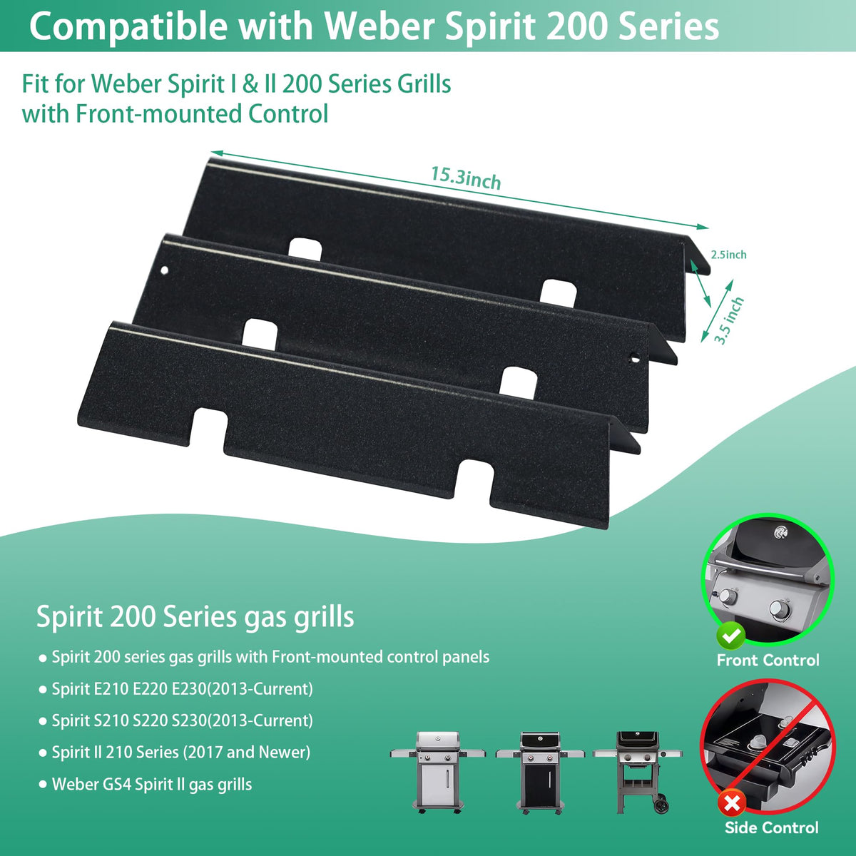 COGRICHBF Weber GS4 Spirit 200 series flavorizer bars for even heat