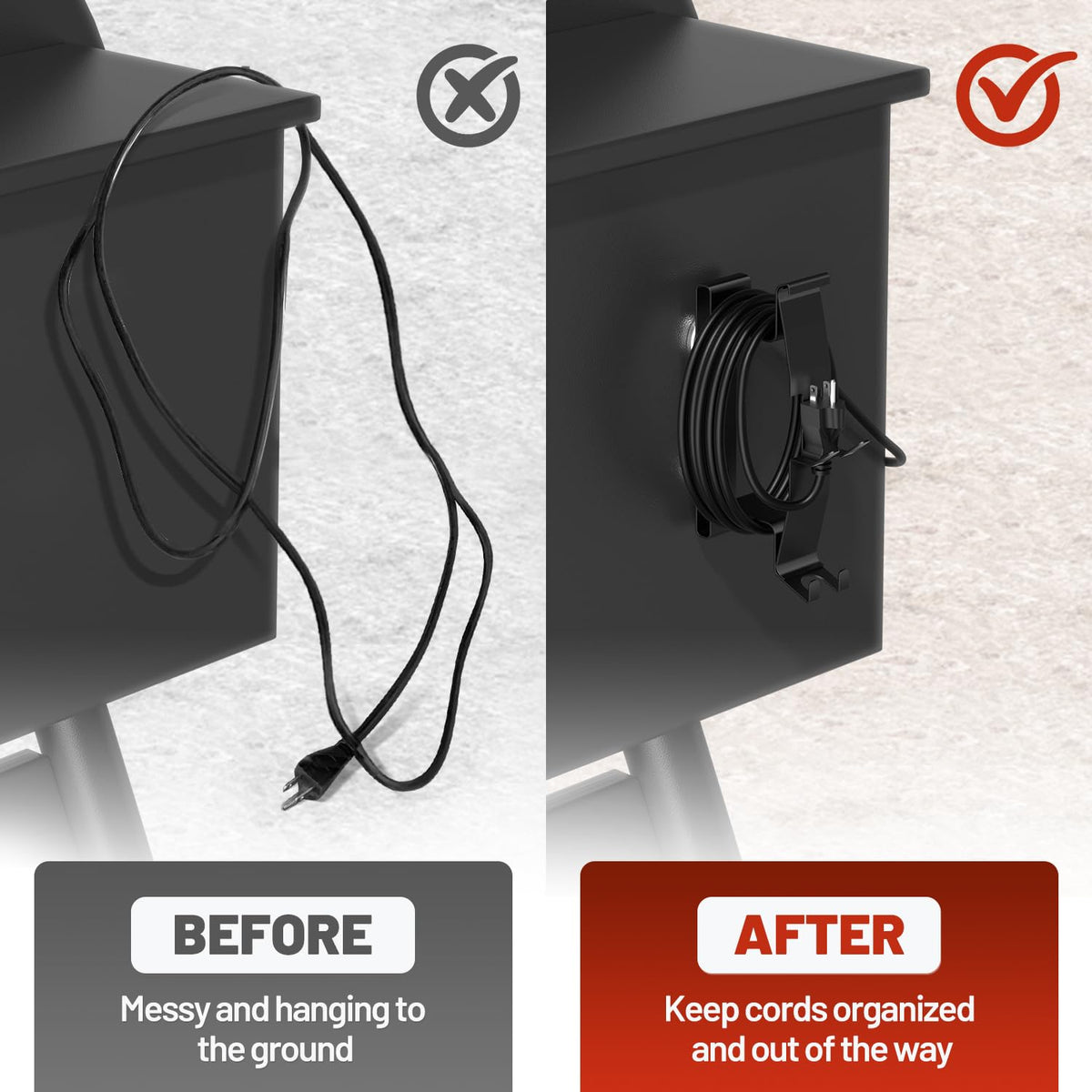 Coinicxcel 5x stronger magnetic hold secures cords to metal surfaces during grilling