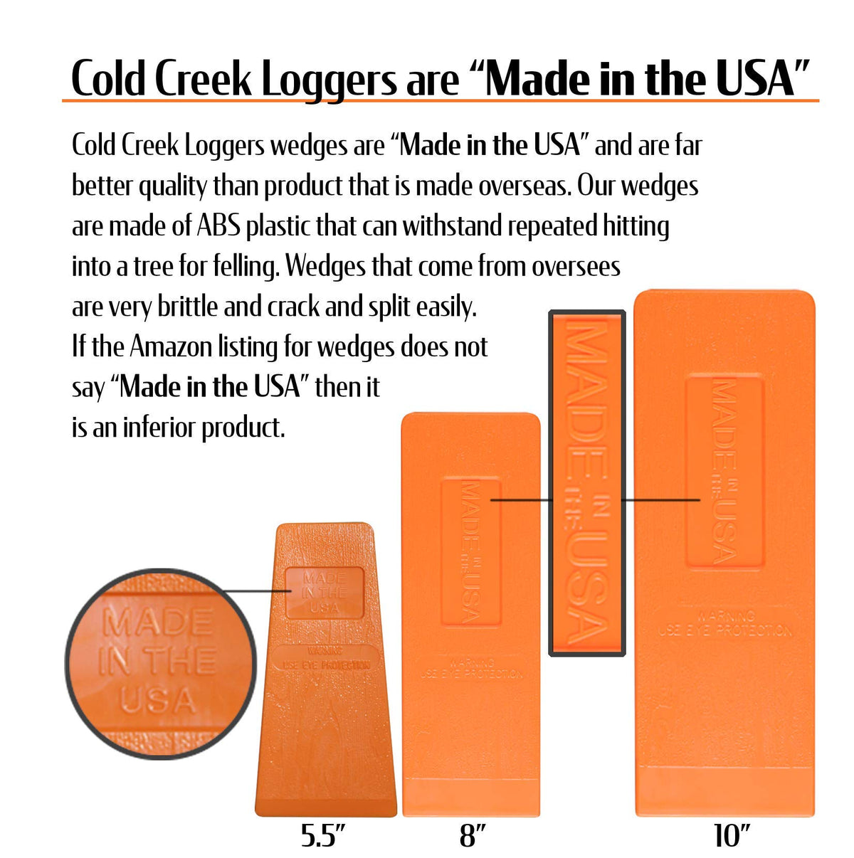 Cold Creek Loggers ABS plastic construction ensures durability and longevity in harsh conditions.