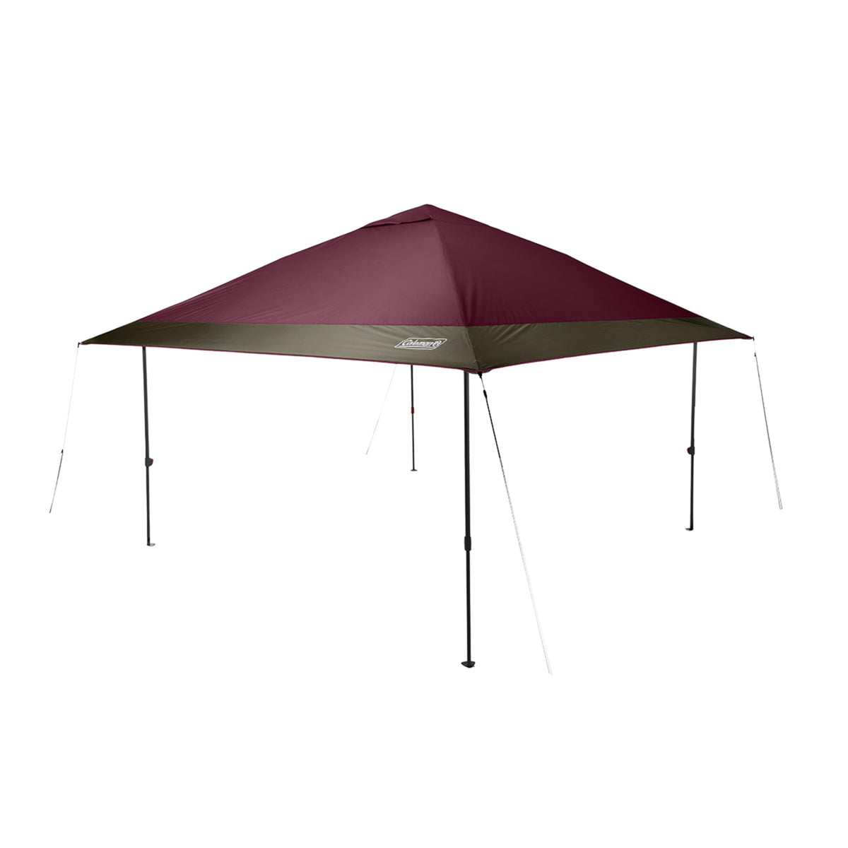 Coleman Oasis canopy center hub setup showcases quick assembly for shade.