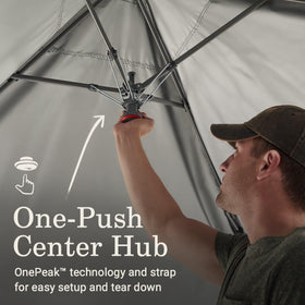 Coleman Oasis side wall attachment demonstrates extended shelter and privacy