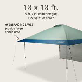 Coleman Oasis vented roof helps release heat for a cooler canopy interior.