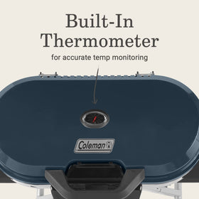 Coleman RoadTrip 285 three-burner setup enables precise heat with Instastart ignition.
