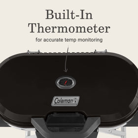 Coleman RoadTrip 285 built-in thermometer for accurate temperature monitoring.