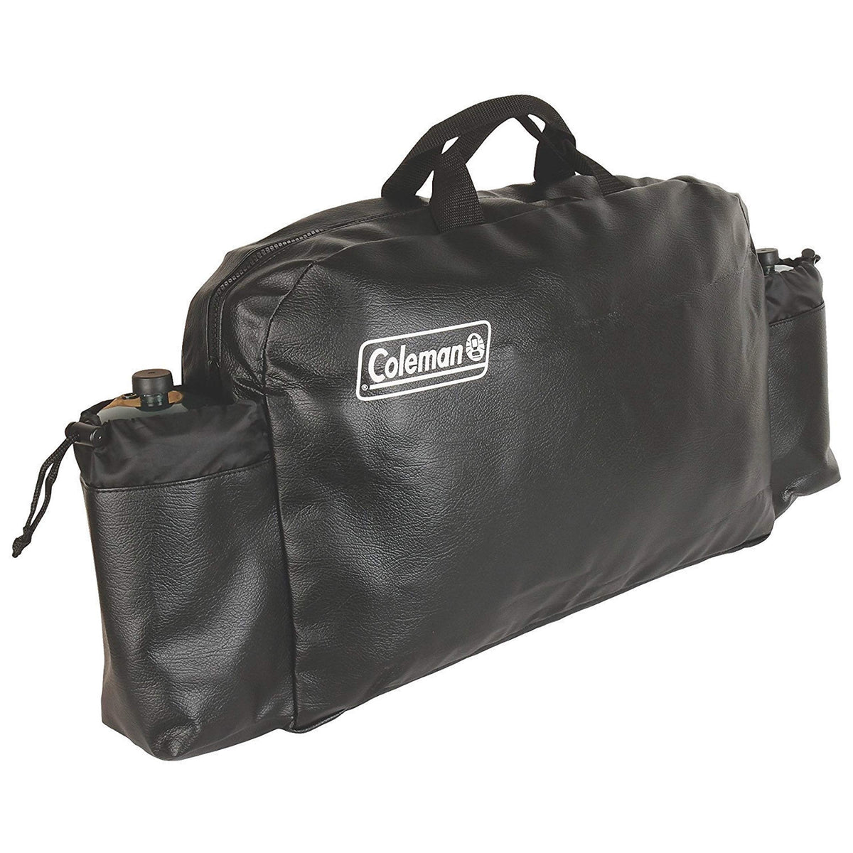 Coleman stove protective cover shielding gear during transport and storage.