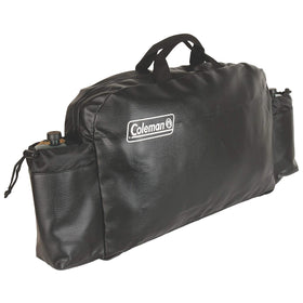 Coleman stove protective cover shielding gear during transport and storage.