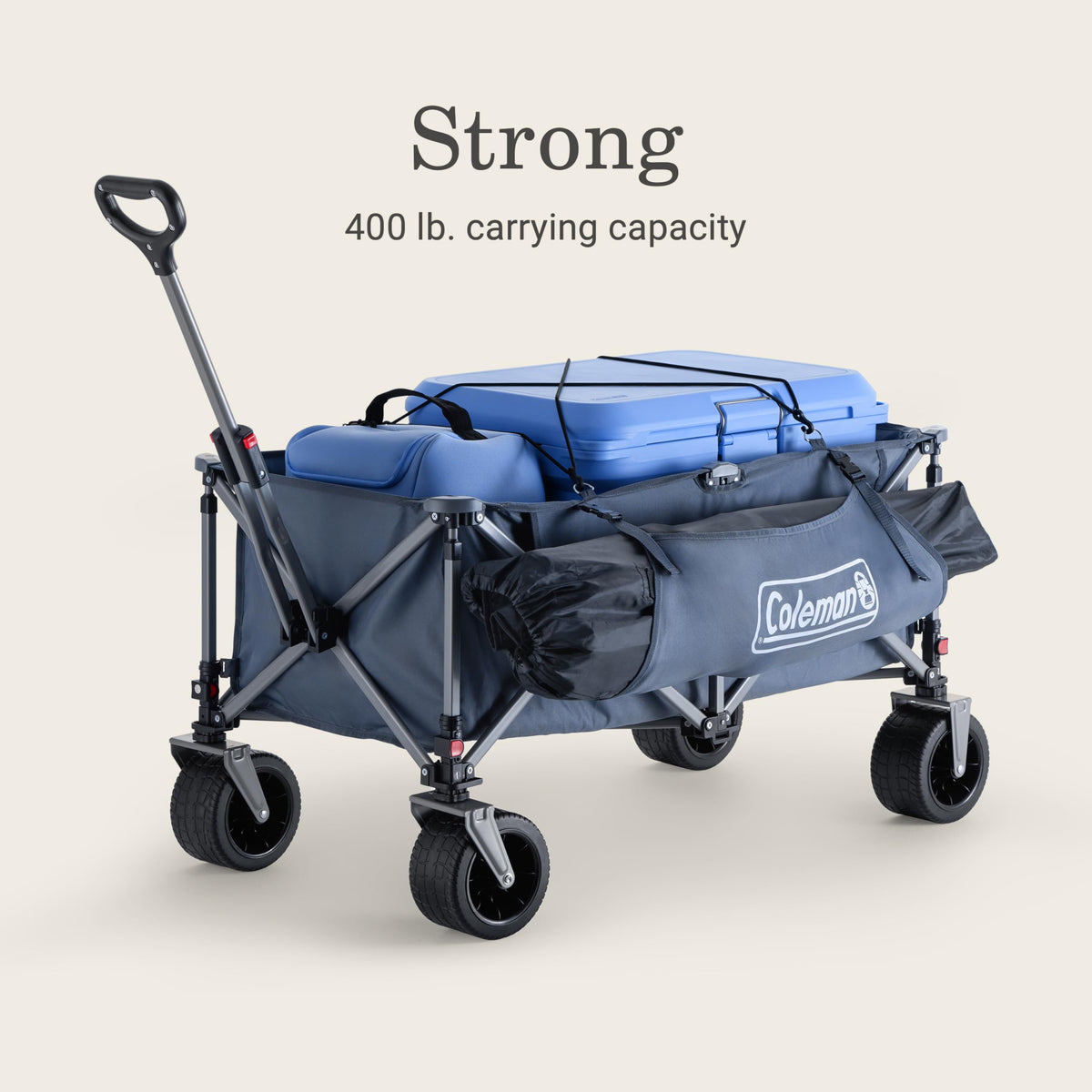 Coleman XL Wagon all-terrain wheels for smooth navigation