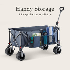 Coleman XL Wagon in a camper trunk for compact transport