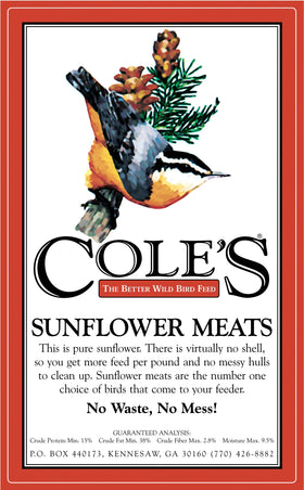Cole's Sunflower Meats seed; apartment-friendly and low-mess feeding solution.