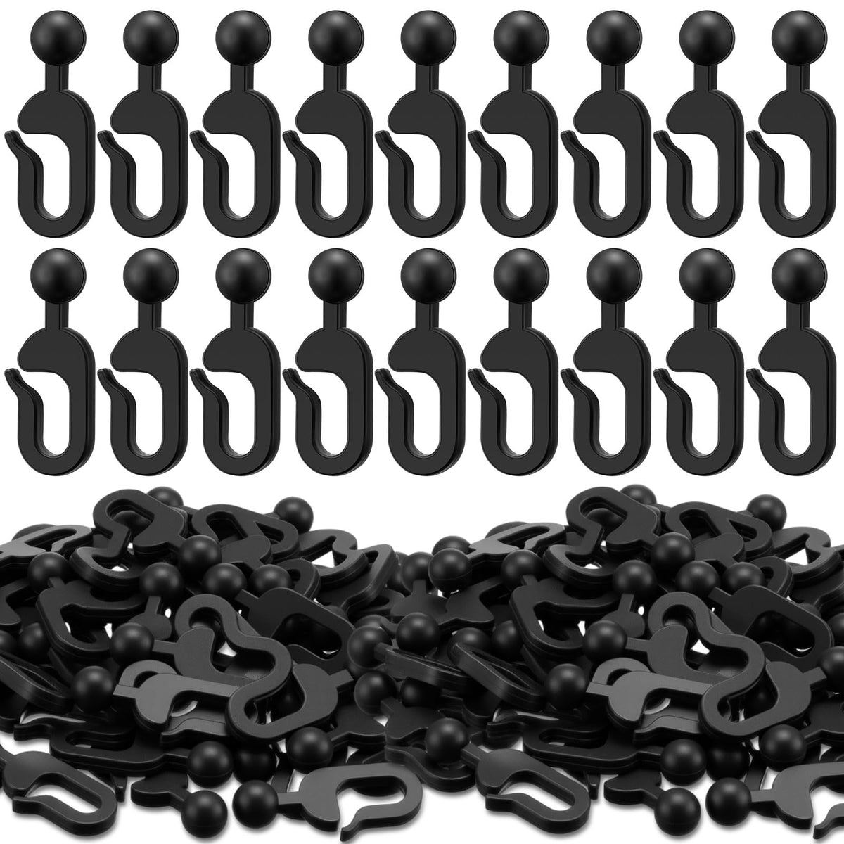 Colingmill 100-pack plastic hooks for gazebo curtains provide easy setup