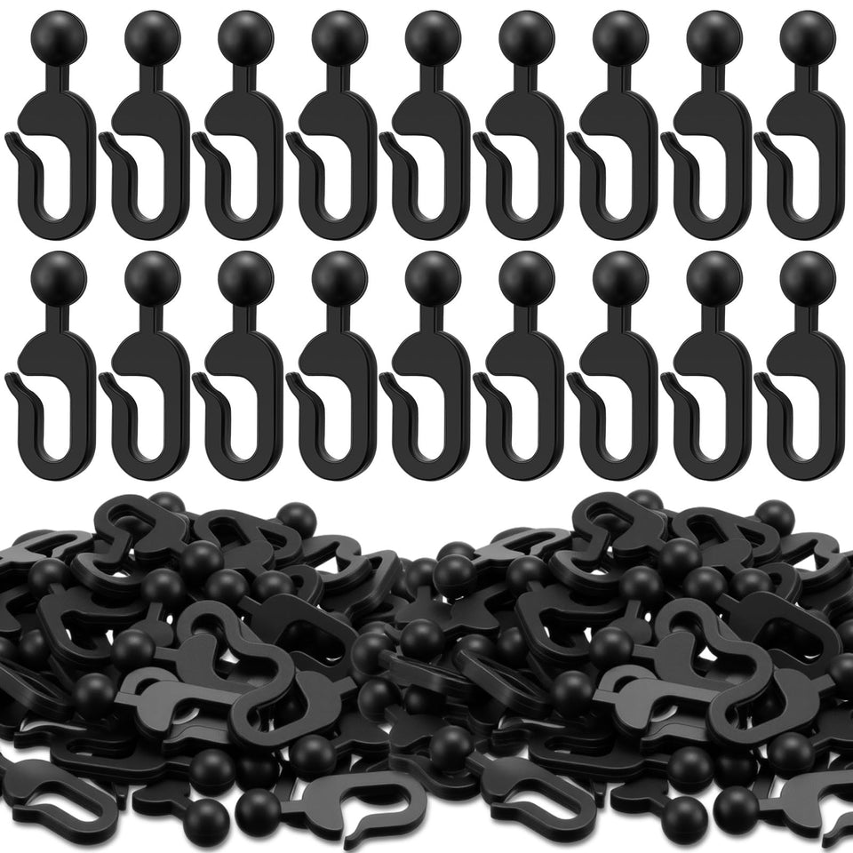 Colingmill 100-pack plastic hooks for gazebo curtains provide easy setup