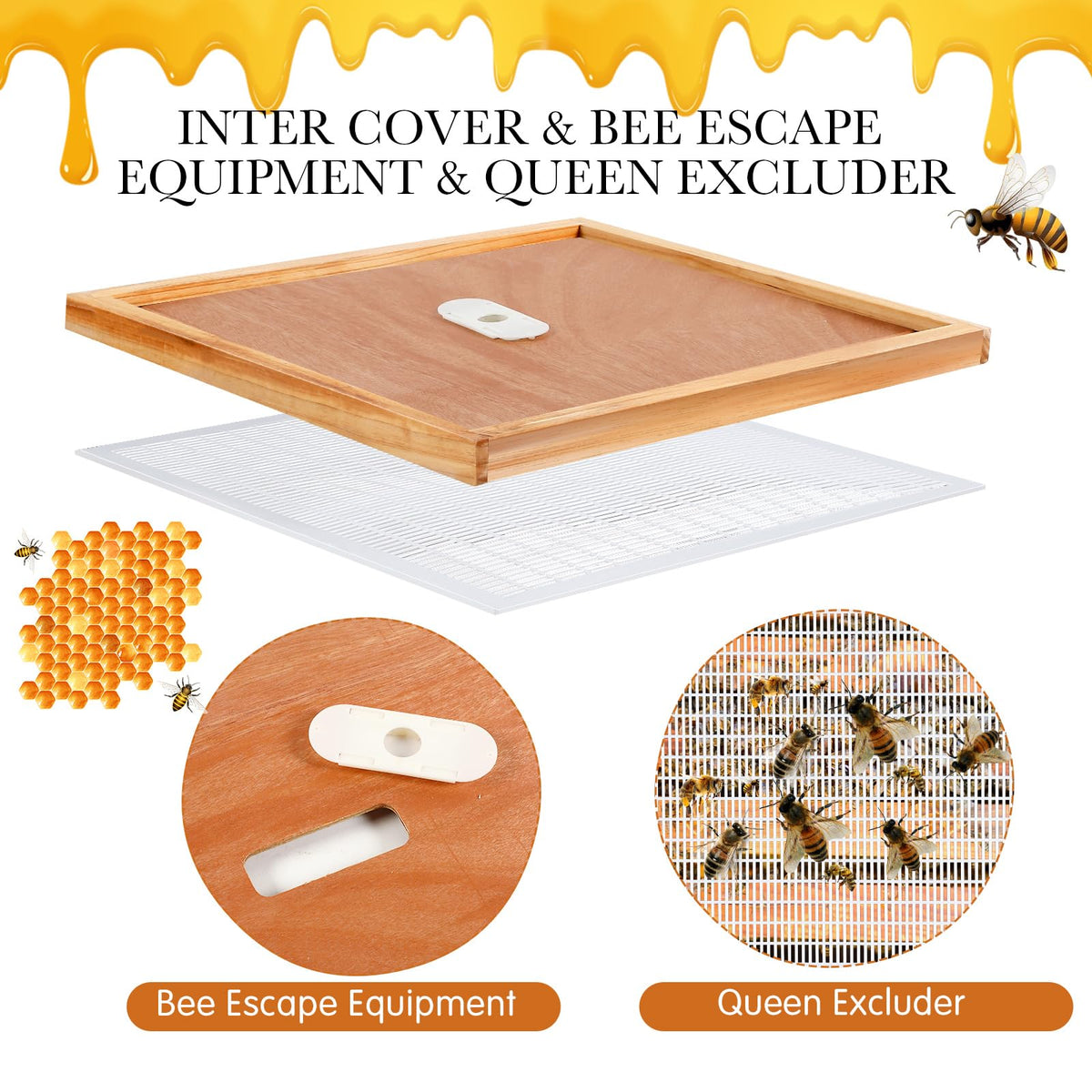 Colingmill entrance reducer controls bee traffic for temperature stability.
