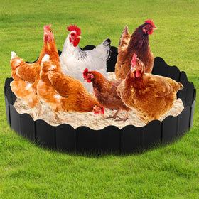 Colingmill dust bath tub ring assembled in coop for outdoor use