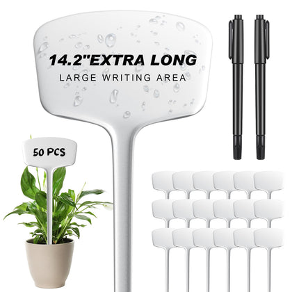 Colingmill plant label 14-2 inch white visible for easy garden tagging.