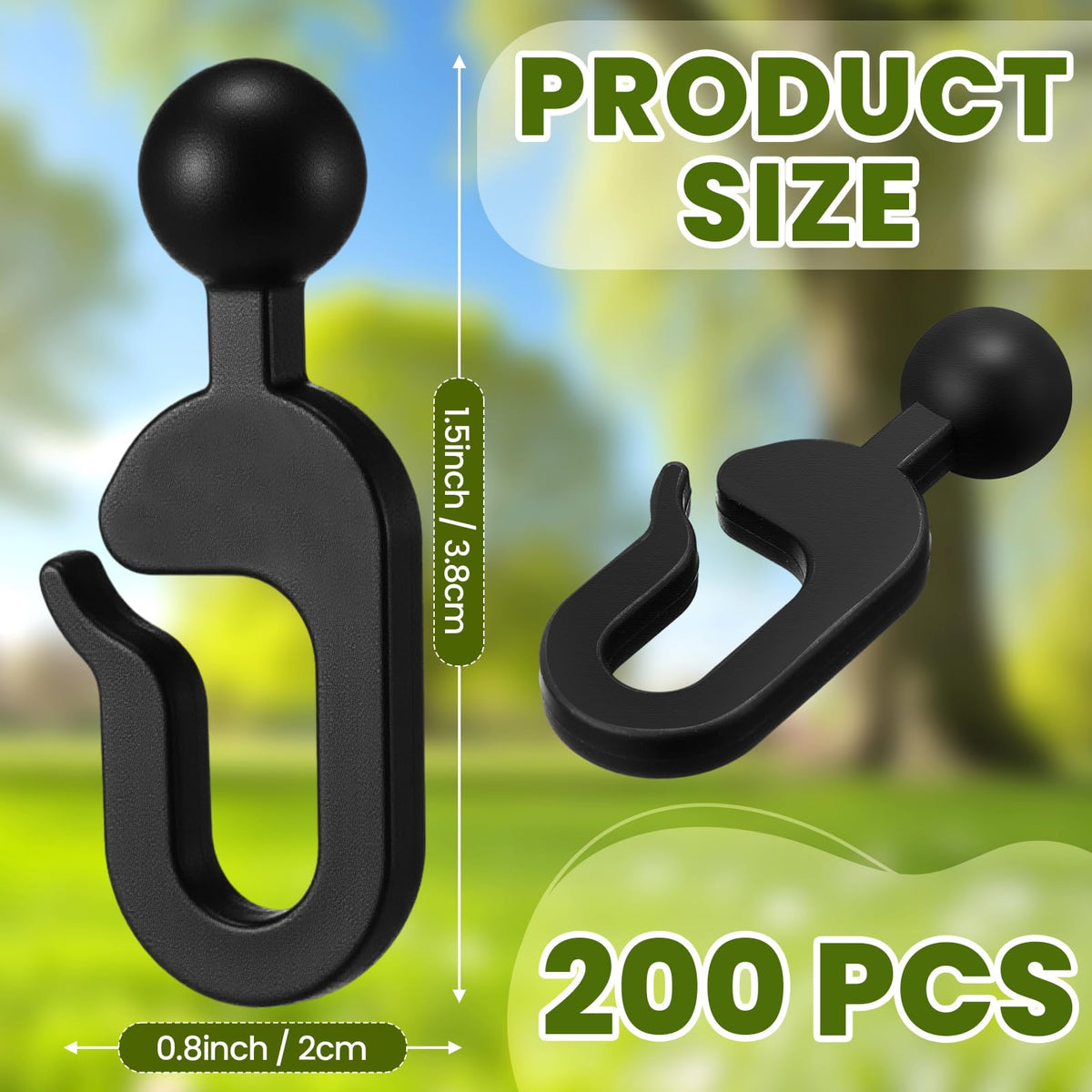 Colingmill plastic hooks for outdoor use fit gazebos and nets.