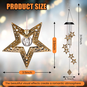 Colingmill solar wind chimes with hollow star patterns glow at night